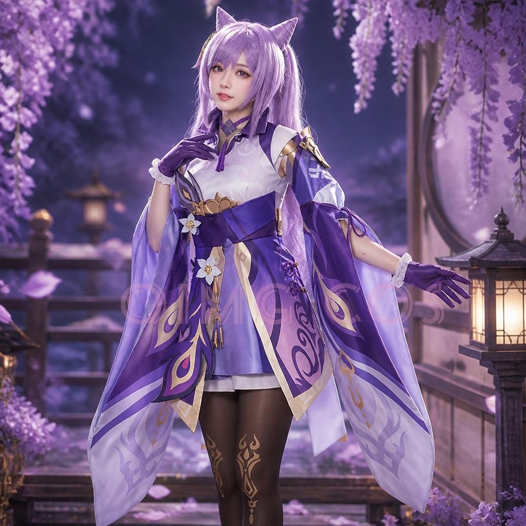 Anime Cosplay Costumes - Genshin Impact Keqing Cosplay Costume Uniform