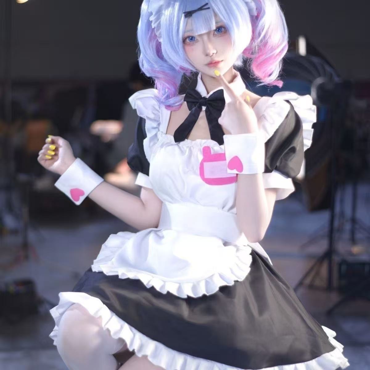 Anime Cosplay Rem - Cosplay Costume Puff-Sleeve Dress Rabbit Hole