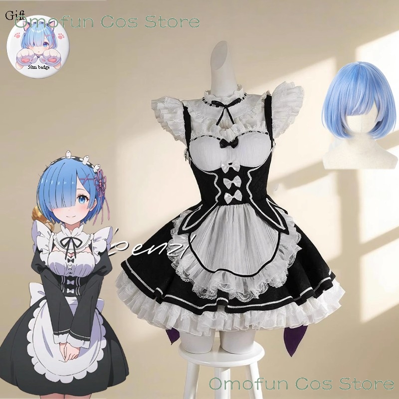 Anime Cosplay Rem - Re: 0 Rem Remu Cosplay Dress