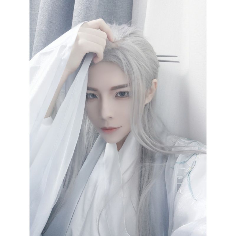 Men Hanfu Long Straight Hair A - огляд і ціна Anime Cosplay Japanese