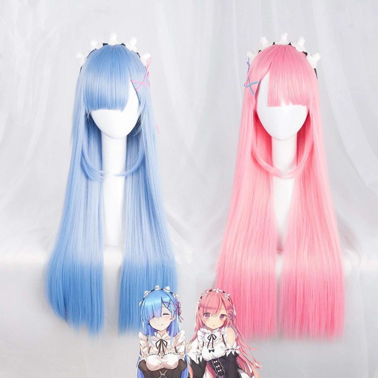 Re Zero Ram & Rem Cosplay Wig  - огляд і ціна Anime Cosplay Rem